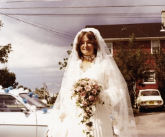 Pam on our Wedding Day